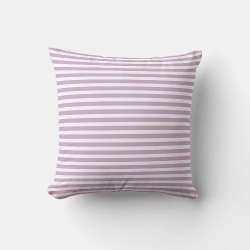 Lilac Nautical Stripes Throw Pillow
