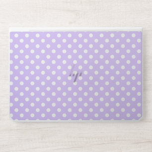 Lilac Purple and White Polka Dot HP Laptop Skin