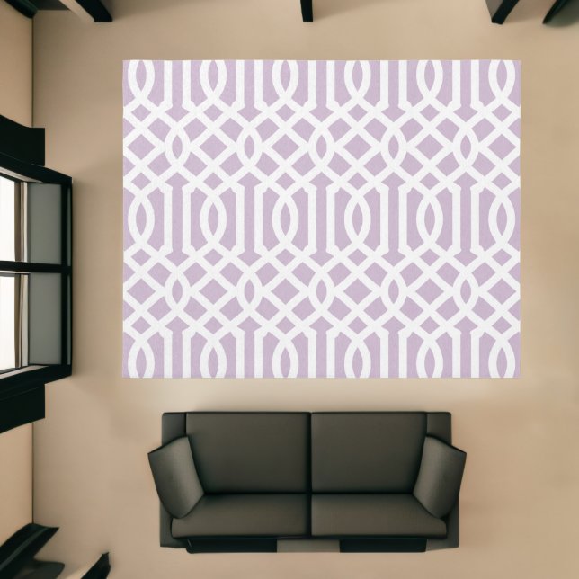 Lilac Purple and White Trellis Pattern Rug (Insitu (Indoor 1))