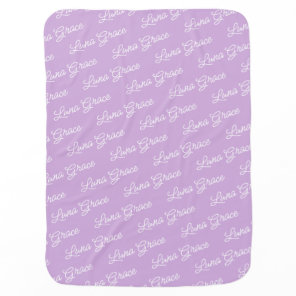 Lilac Purple Baby Girl Personalized Name Custom Blanket