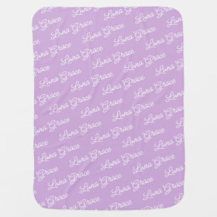 Lilac Purple Baby Girl Personalized Name Custom Blanket