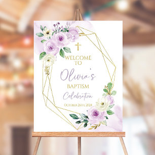 Lilac Purple Baptism Welcome Sign Template Baptism