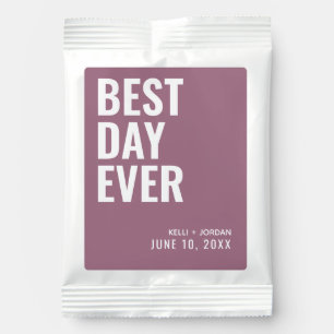 Lilac Purple Best Day Ever Wedding Favor Drink Mix