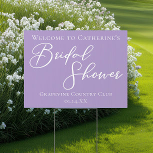 Lilac Purple Bridal Shower Custom Welcome Yard Sign
