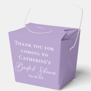 Lilac Purple Bridal Shower Customized Fortune Favor Boxes