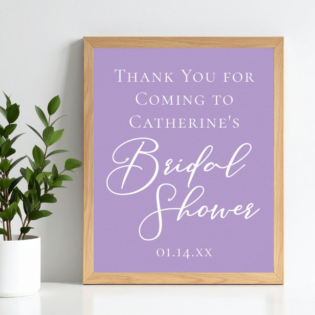 Lilac Purple Bridal Shower Customized Welcome Poster (Creator Uploaded)