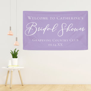 Lilac Purple Bridal Shower Party Custom Welcome Banner