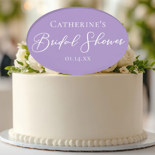 Lilac Purple Bridal Shower Party Personalized Cake Topper