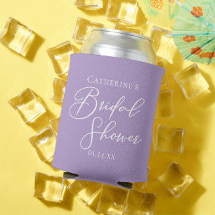 Lilac Purple Bridal Shower Party Personalized Can Cooler