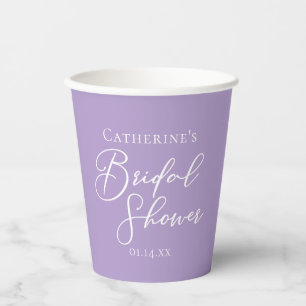 Lilac Purple Bridal Shower Party Personalized Paper Cups