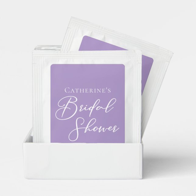Lilac Purple Bridal Shower Party Personalized Tea Bag Drink Mix (Pair)