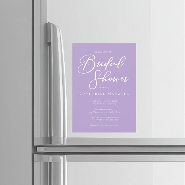 Lilac Purple Bridal Shower Personalized Magnetic Invitation (Creator Uploaded)