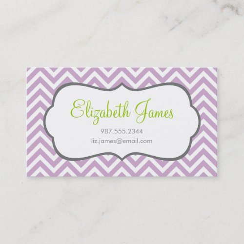 Lilac Purple Chevron Business Card