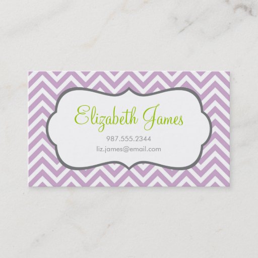 Customizable Lilac Purple Chevron Business Card