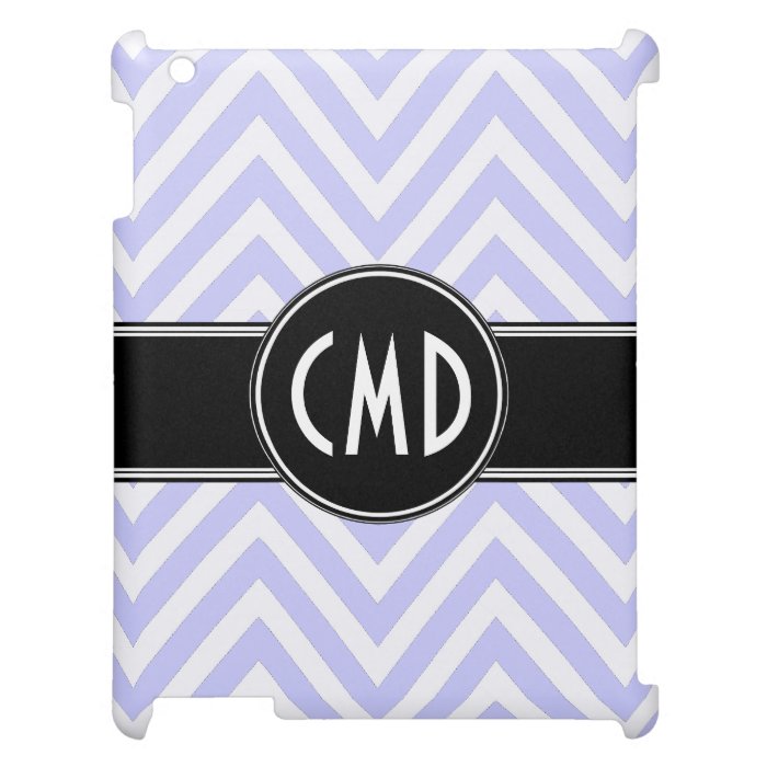 LILAC PURPLE CHEVRON PATTERN, YOUR MONOGRAM CASE FOR THE iPad