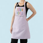 Lilac Purple Custom Apron with Logo All Over Print<br><div class="desc">Personalize this all-over-print apron with your own company logo or picture and custom text. The text can be a name, business tagline, website address, social media handle, or other personalized text to express yourself. Available in light purple and other colors (all colors are customizable). Available in large, medium, and child...</div>