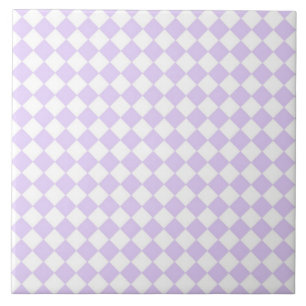 Lilac Purple Diamond Checkered pattern Ceramic Tile