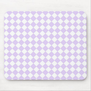 Lilac Purple Diamond Checkered pattern Mouse Pad