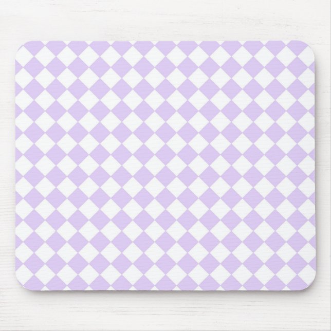 Lilac Purple Diamond Checkered pattern Mouse Pad (Front)