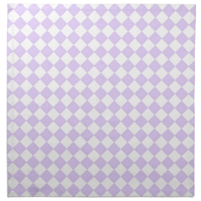 Lilac Purple Diamond Checkered pattern Napkin (Front)