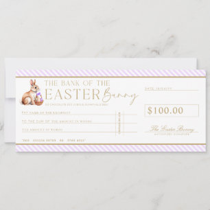Lilac Purple Easter Cheque Gift Voucher Card