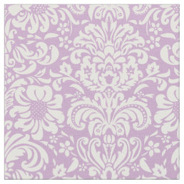 Lilac Purple Floral Damask Fabric