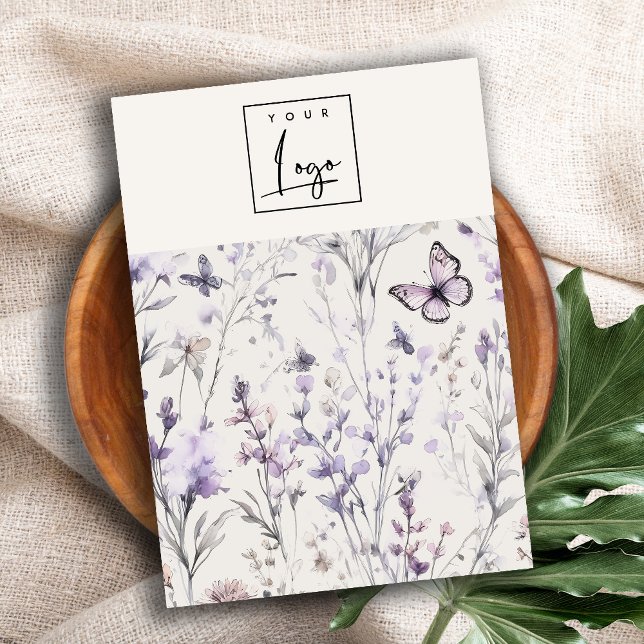Lilac Purple Floral Logo Blank Jewelry Holder Business Card (Creator Uploaded)