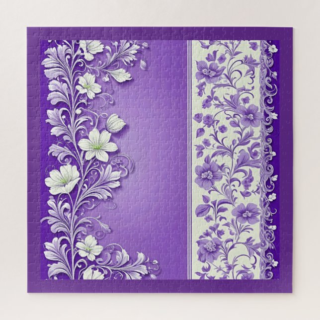 Lilac-Purple floral pattern Jigsaw Puzzle (Vertical)