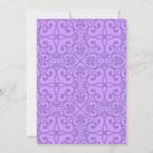 Lilac Purple Floral Quinceanera Court of Honor Invitation (Back)