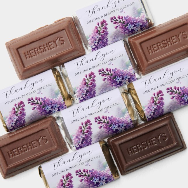 Lilac Purple Floral Wedding Thank you  Hershey's Miniatures (Assorted)