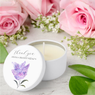 Lilac Purple Floral Wedding Thank you Mini Candle Favors