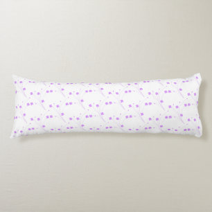 Lilac Purple Flowers, Small Pastel Floral Print Body Pillow