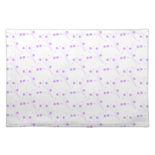 Lilac Purple Flowers, Small Pastel Floral Print Cloth Placemat