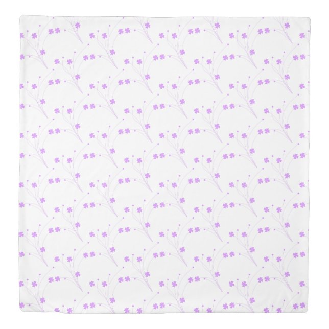 Lilac Purple Flowers, Small Pastel Floral Print Duvet Cover (Front)