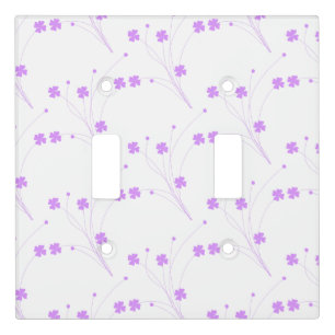 Lilac Purple Flowers, Small Pastel Floral Print Light Switch Cover