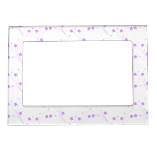 Lilac Purple Flowers, Small Pastel Floral Print Magnetic Frame
