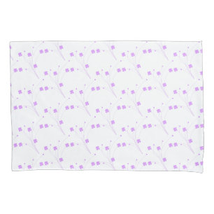 Lilac Purple Flowers, Small Pastel Floral Print Pillow Case