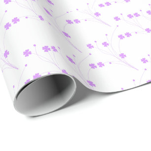 Lilac Purple Flowers, Small Pastel Floral Print Wrapping Paper