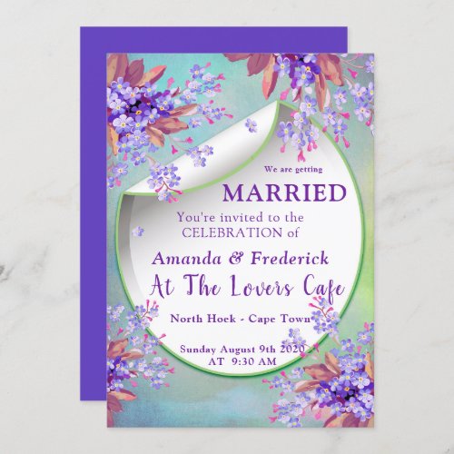 Lilac Purple Forget_me_nots WEDDING Invitation