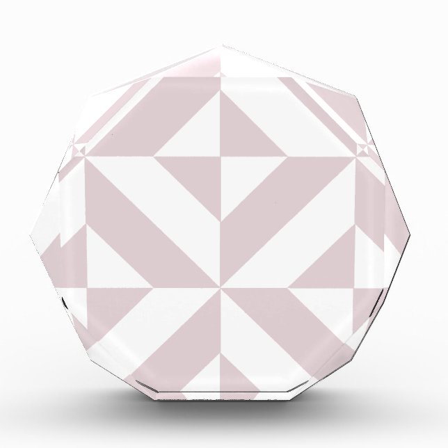 Lilac Purple Geometric Deco Cube Pattern Award (Front)