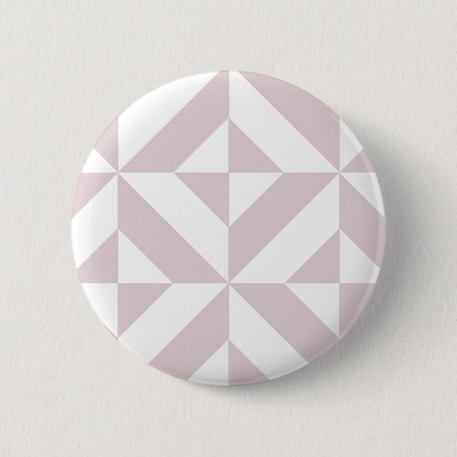 Lilac Purple Geometric Deco Cube Pattern Button (Front)