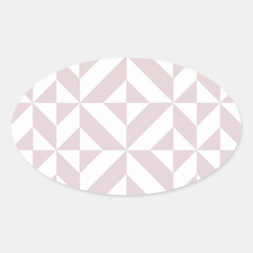 Lilac Purple Geometric Deco Cube Pattern Oval Sticker