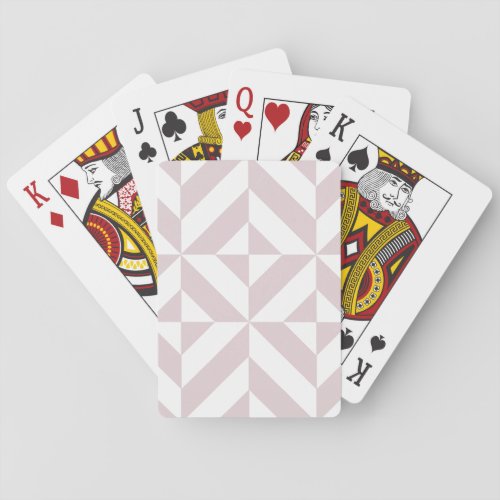 Lilac Purple Geometric Deco Cube Pattern Poker Cards