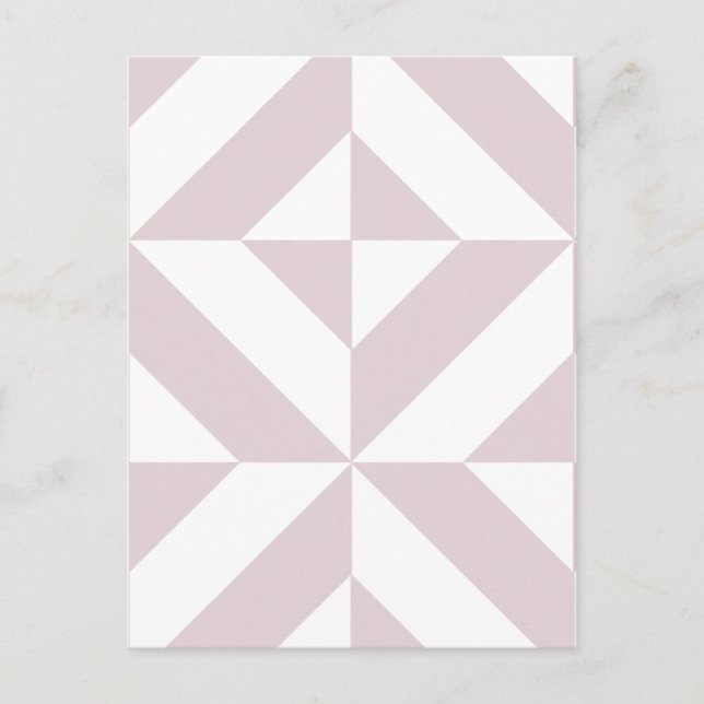 Lilac Purple Geometric Deco Cube Pattern Postcard (Front)