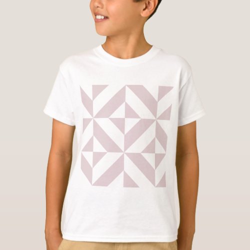 Lilac Purple Geometric Deco Cube Pattern T_Shirt