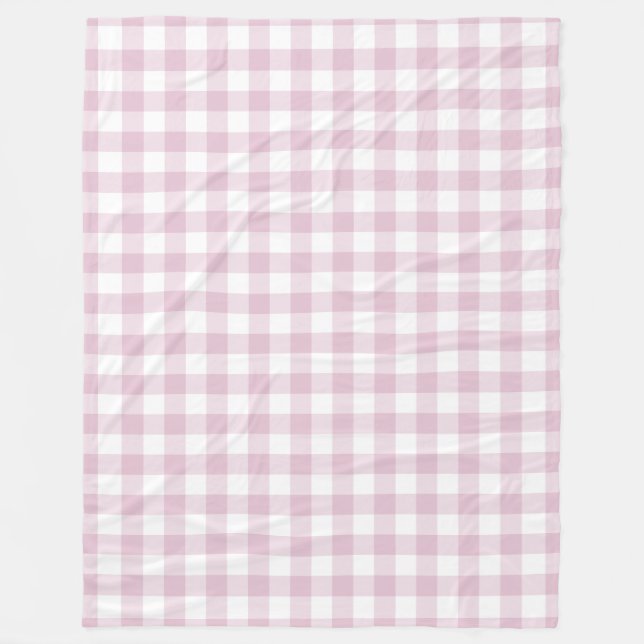 Lilac Purple Gingham Pattern Fleece Blanket (Front)
