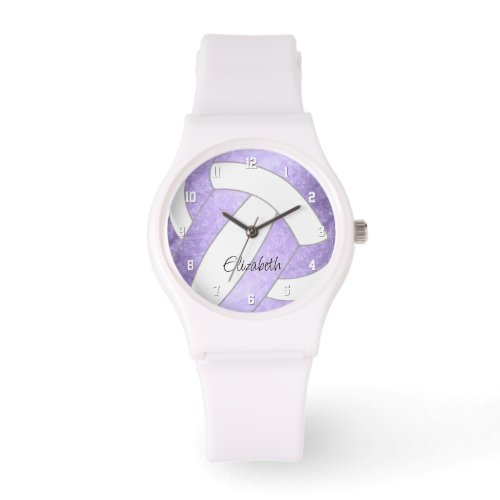 lilac purple girly volleyball custom name watch