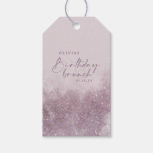 Lilac purple glitter elegant birthday brunch chic gift tags