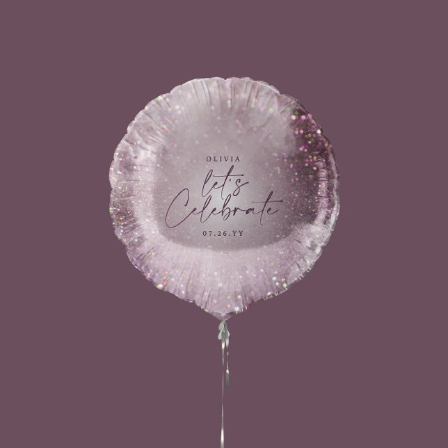 Lilac purple glitter elegant birthday party decor balloon (Creator Uploaded)