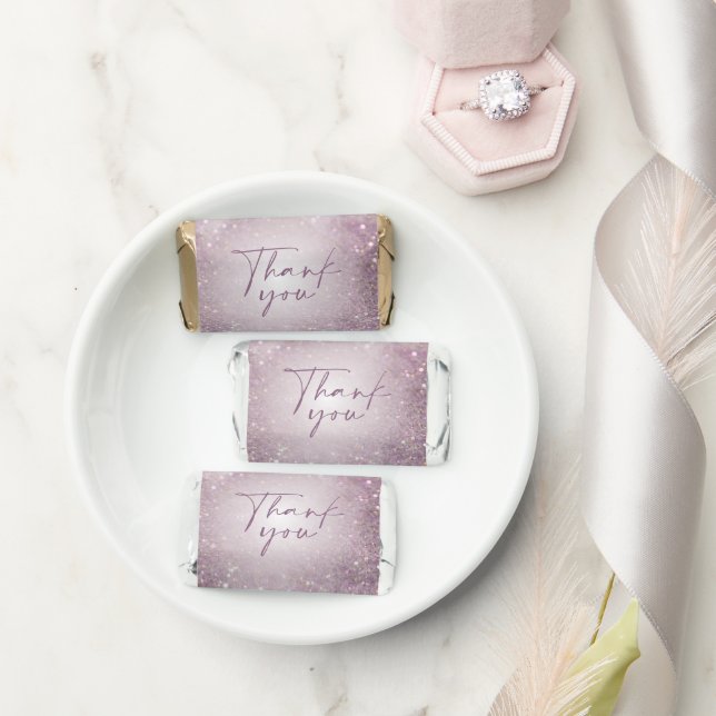 Lilac purple glitter elegant birthday party decor hershey's miniatures (Wedding)